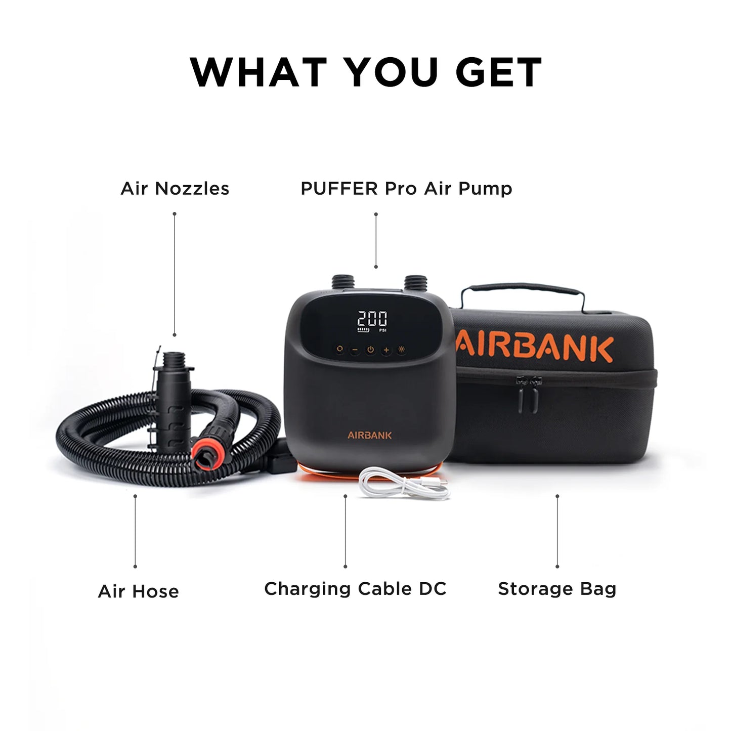 AIRBANK Electric Air Pump for SUPs, Wings & Kites