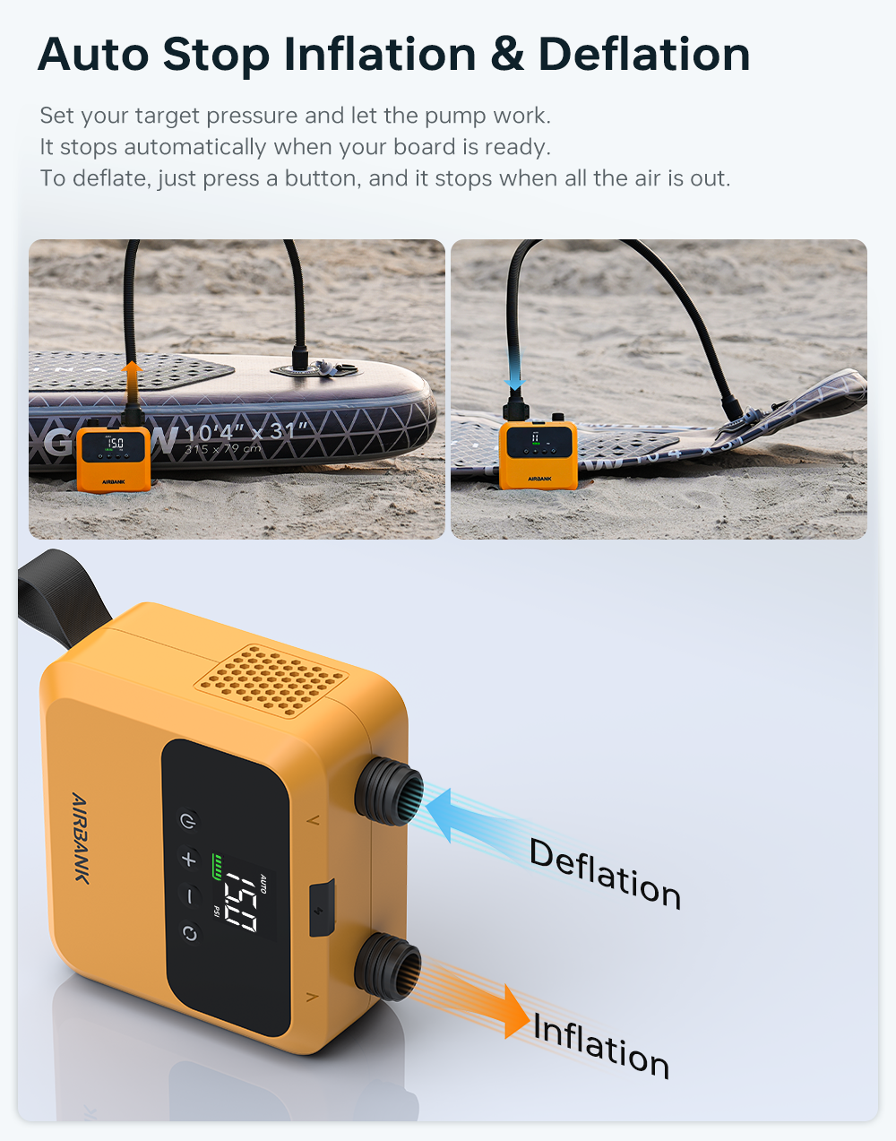 Airbank Pulse Pro Electric Pump for SUPs, Wings & Kites - New