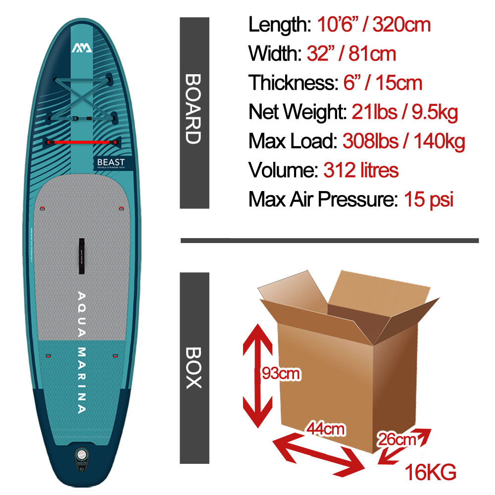 Aqua Marina Beast 10'6 Inflatable SUP Board with