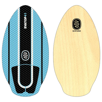 Skim One 41-inch EVA skimboard with blue EVA deck and wood base, available in Cyprus