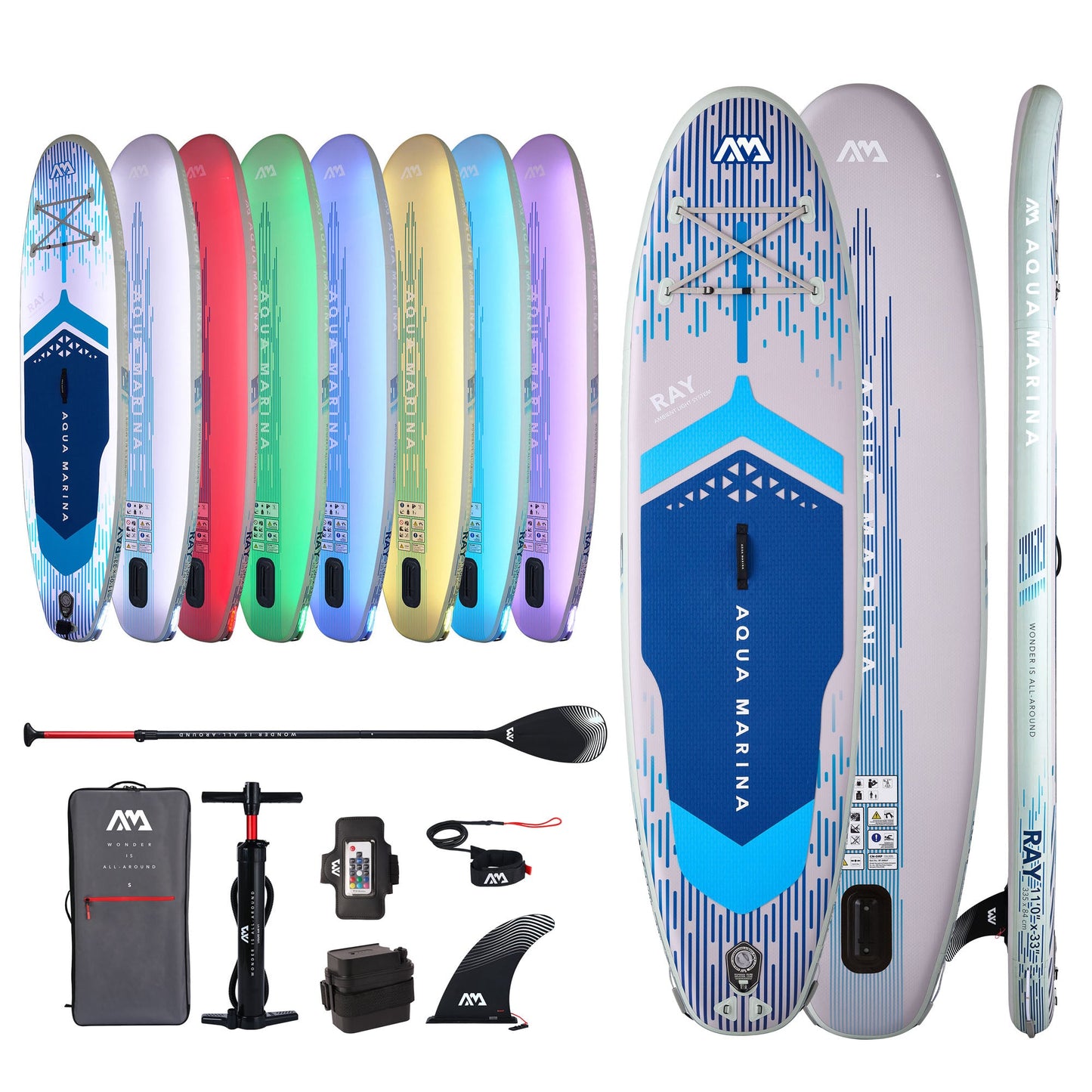 Ray 11'0" Inflatable Paddleboard with Advanced Illumination System