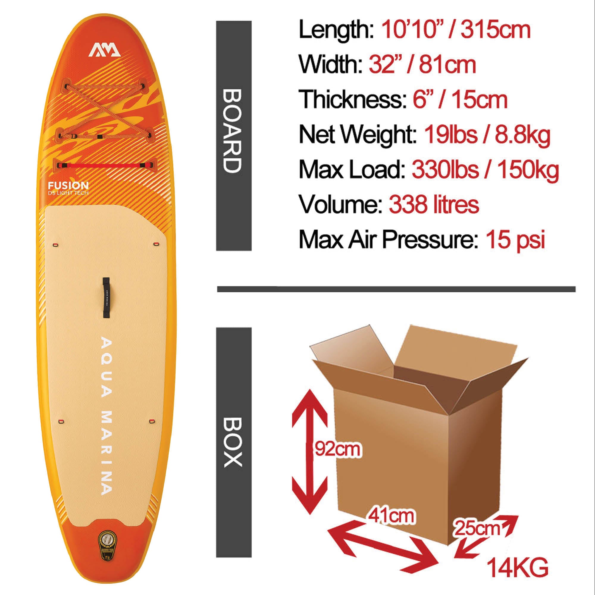 新品 未使用AQUA MARINA FUSION 10'10\
