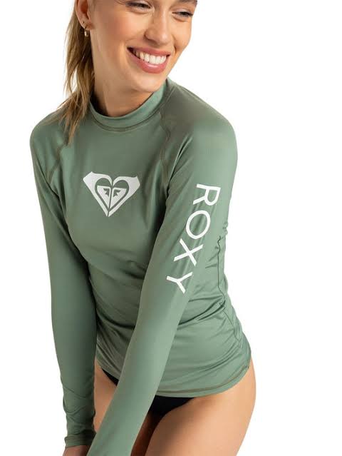 Women Long Sleeve Rashguard Oil Green