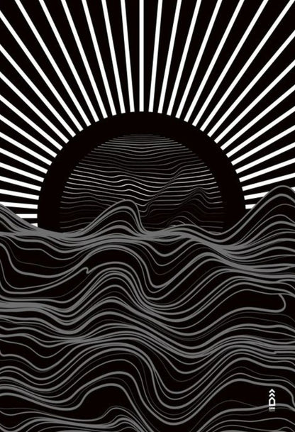 OneZipper Black Wave Beach Towel