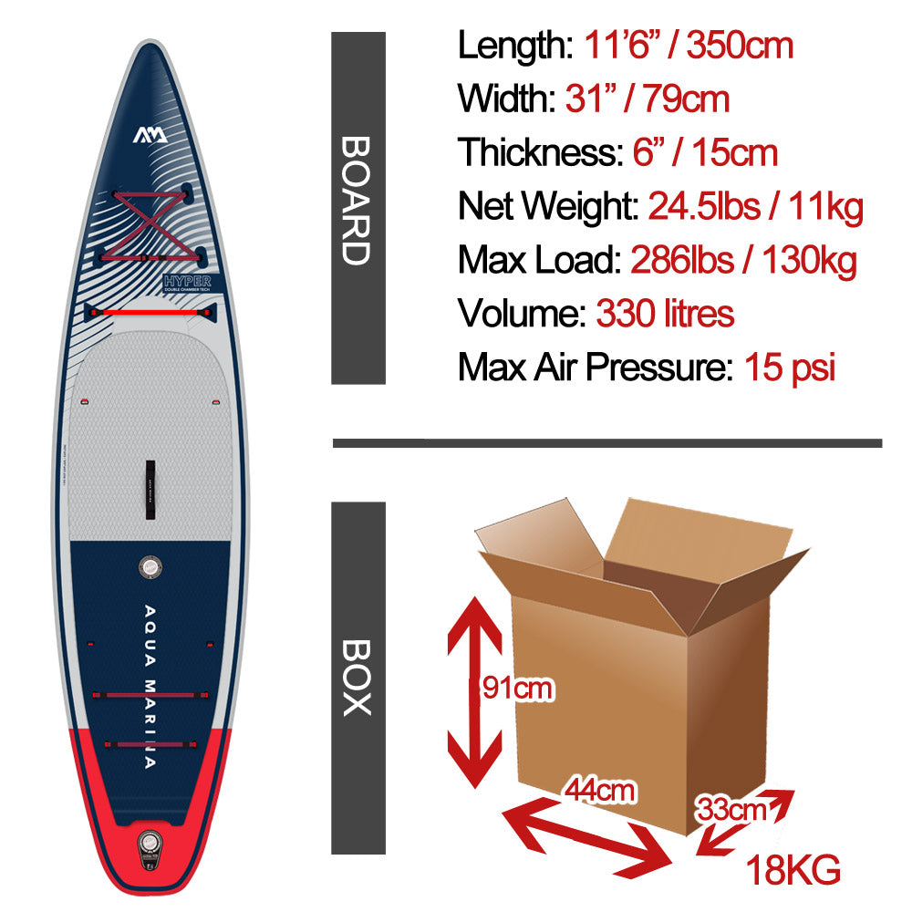 Aqua Marina Hyper 11'6'' Inflatable SUP Board